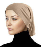 Sandy beige cotton undercap holds the hair back off the face perfect worn with a headscarf hijab