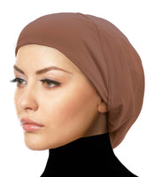 sienna tan cotton snood cap hijab undercap or cancer patient hair loss alopecia baldness