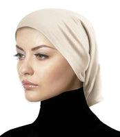 linen oatmeal color cotton underscarf tube cap