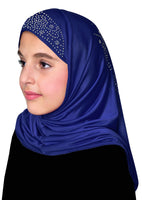 royal blue girls hijab lycra 1 piece pull on amira 