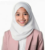 Girl's Jersey Cotton White Shawl with Matching Underscarf Hijab Cap