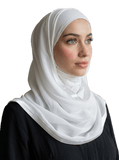 White Kuwait Muslim Woman's Headscarf Hijab Wrap