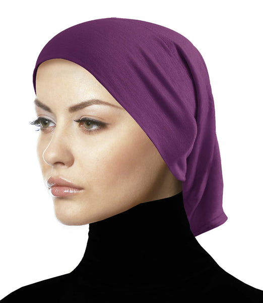 mulberry purple cotton undercap tube headband