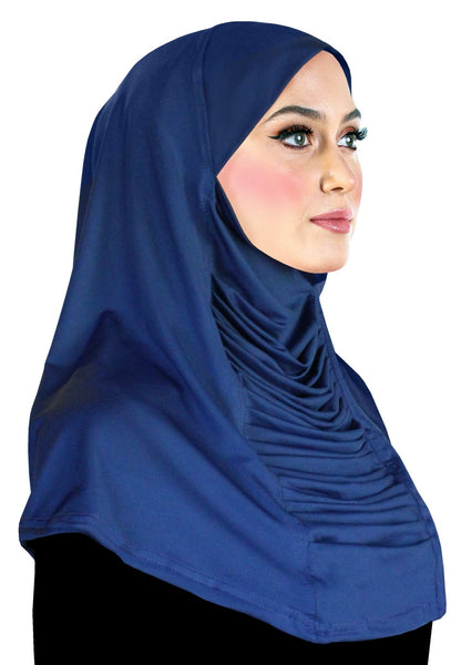 lycra 1 piece amira hijab women's headscarf in royal blue