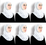 Wholesale Set of 6  Khatib Kuwaiti Mona Hijabs All White