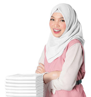 Girl's Jersey Cotton White Shawl with Matching Underscarf Hijab Cap