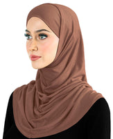 sienna tan women's 2 piece amira hijab cool light weight cotton headscarf