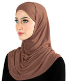 sienna tan women's 2 piece amira hijab cool light weight cotton headscarf