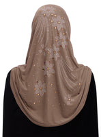 Wholesale 1 Dozen Aiyah Amira Hijab JUNIOR'S SIZE 1 piece Lycra with Rhinestones