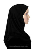 black 2 piece lycra women's amira hijab includes hood and undercap