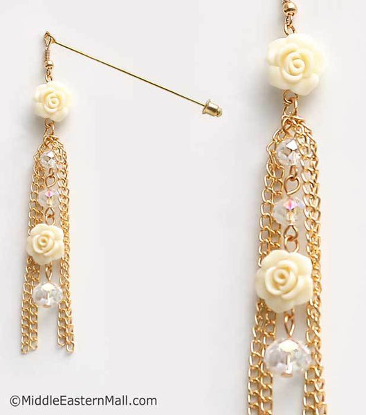 Double Rose Hijab Pin in #25 Ivory