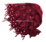 maroon Salma Hijab Lace Cap