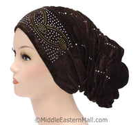 Wholesale set of 6  Velvet Royal Snood Caps in 3 different colors