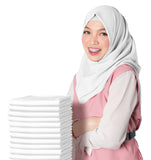 Wholesale  1 DOZEN Girl's Jersey Cotton White Shawl with Matching Underscarf Hijab Cap